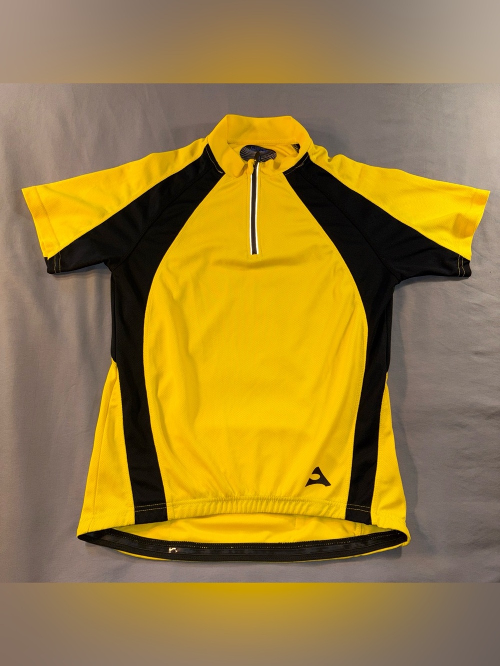 Code Active Cycling Jersey Men's M Short Sleeve 1/4 Zip Yellow Black Pockets